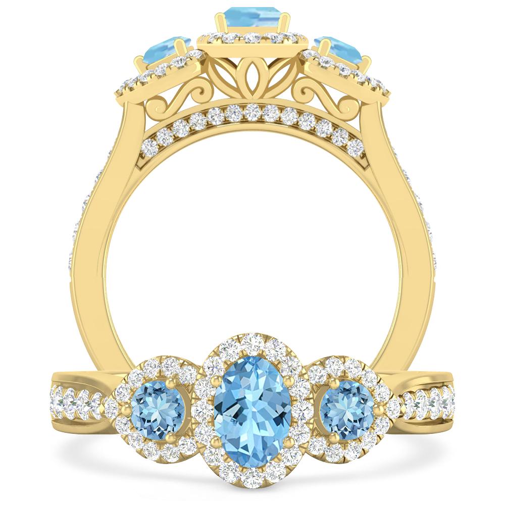 Yellow Gold - Aquamarine