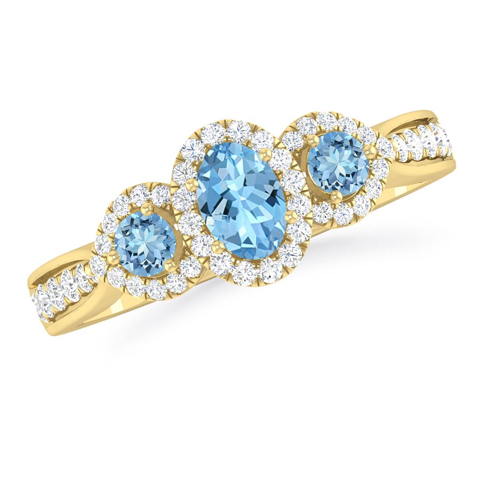 Yellow Gold - Aquamarine