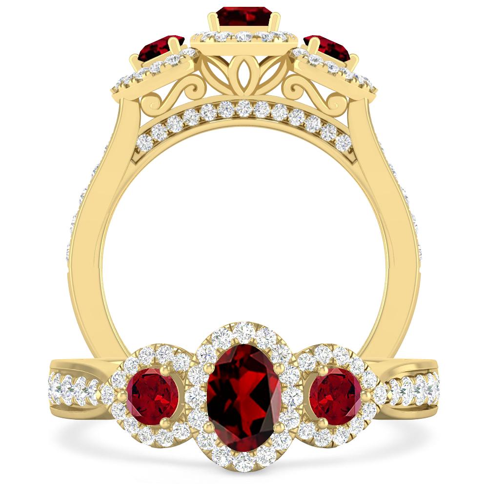 Yellow Gold - Garnet