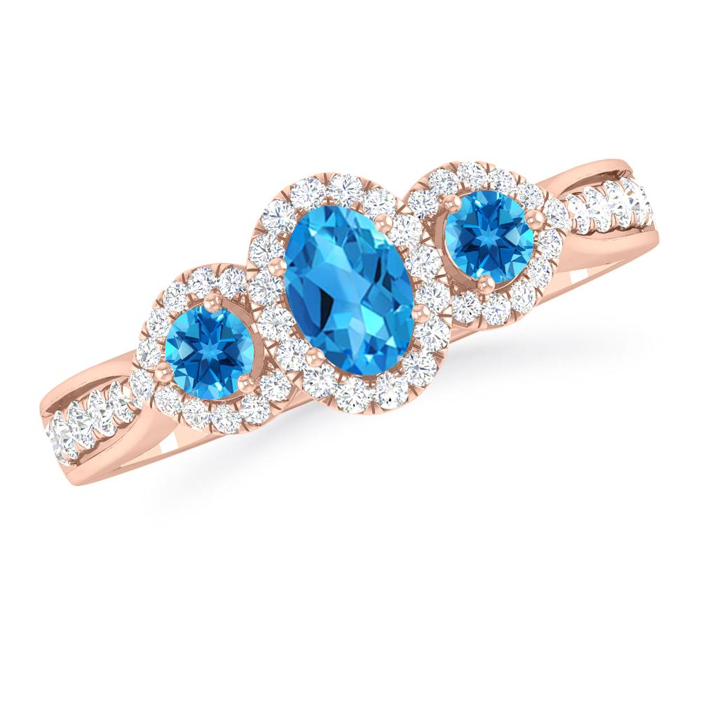 Rose Gold - Blue Topaz