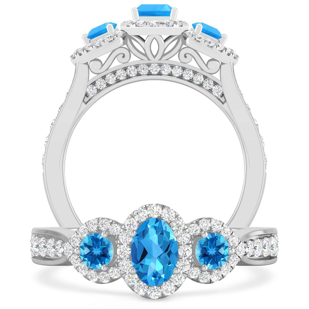 White Gold - Blue Topaz