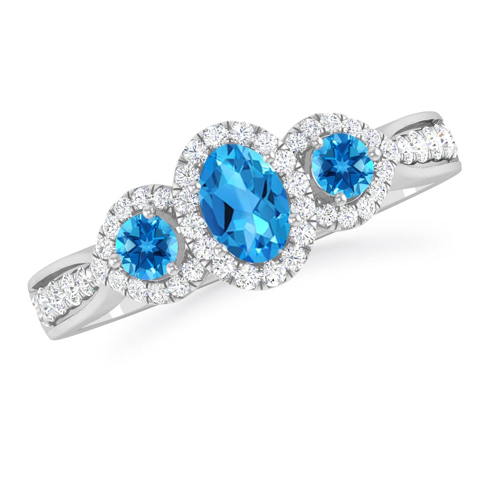 White Gold - Blue Topaz