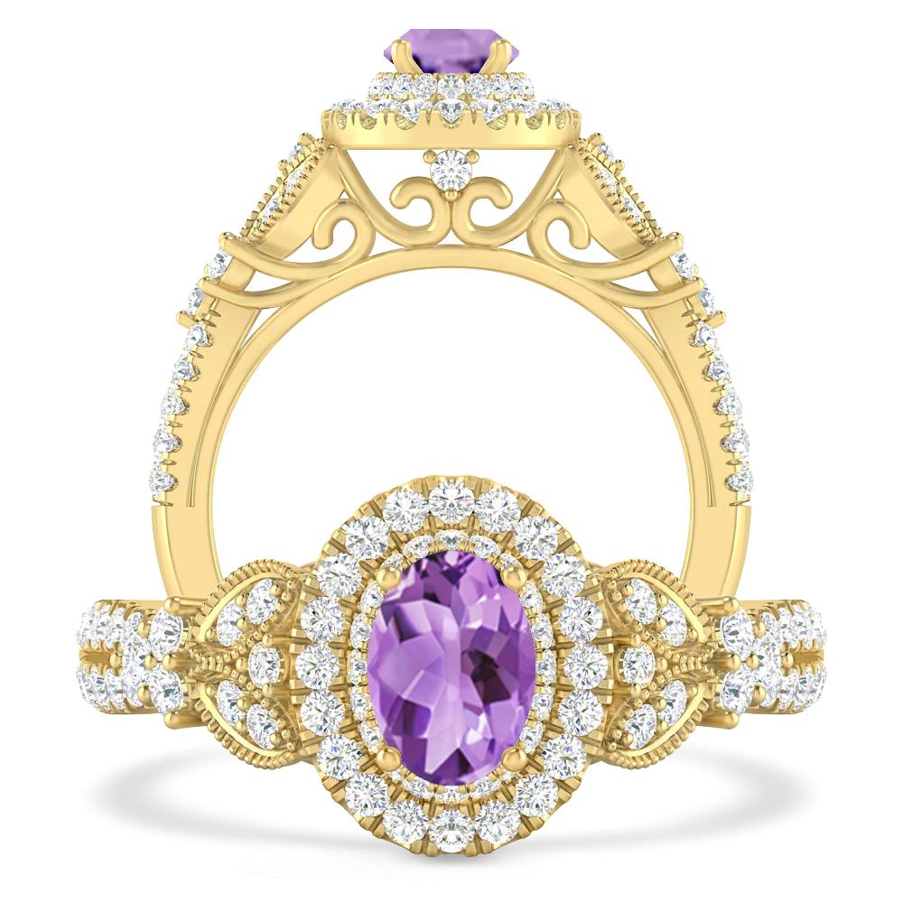 Yellow Gold - Amethyst