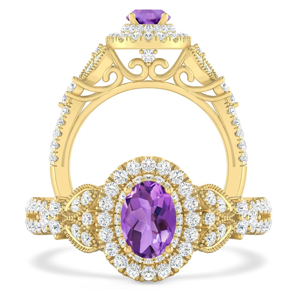 Yellow Gold - Amethyst