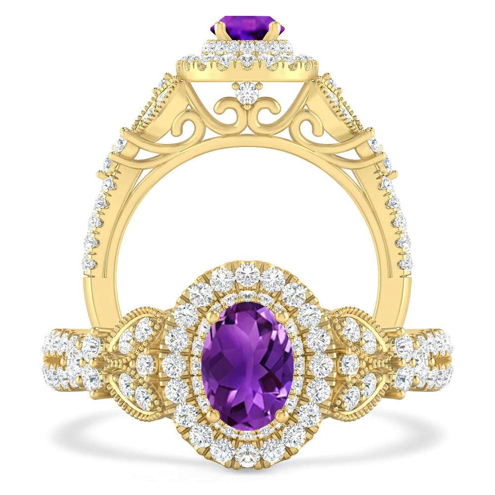 Yellow Gold - Amethyst