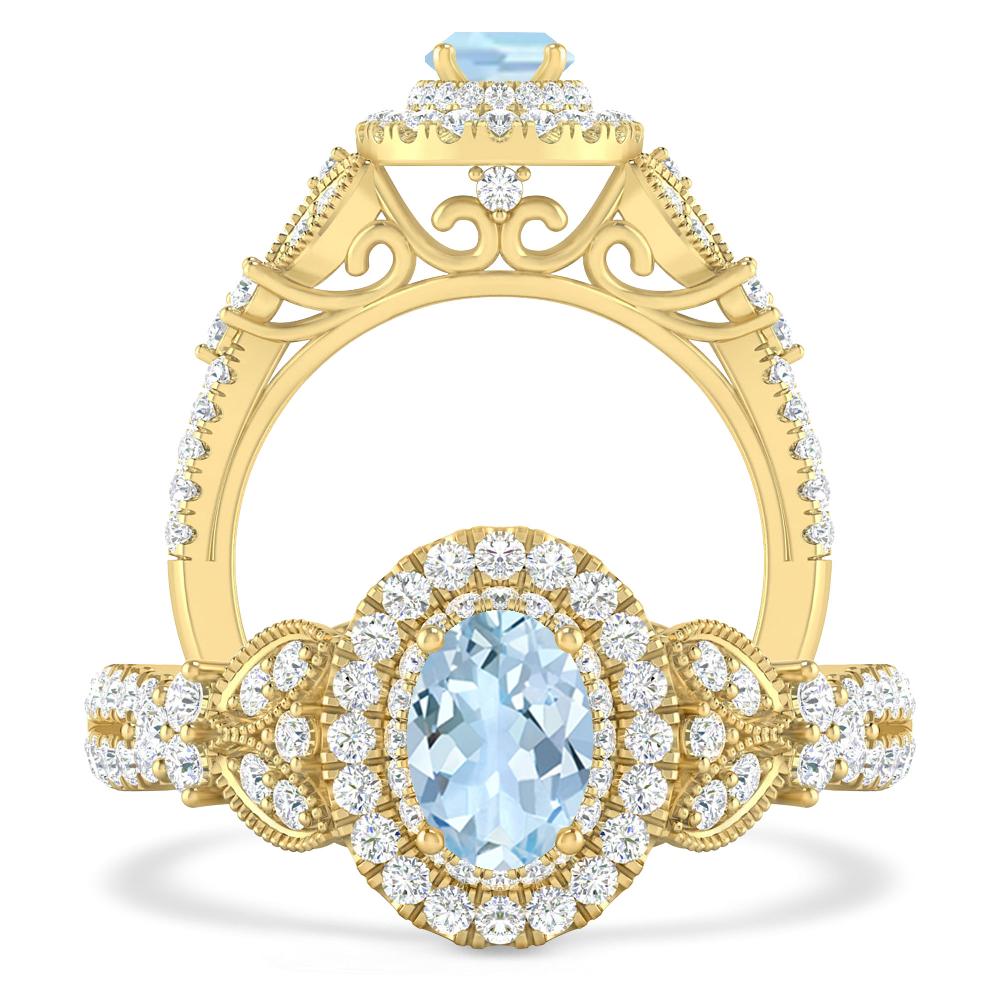 Yellow Gold - Aquamarine