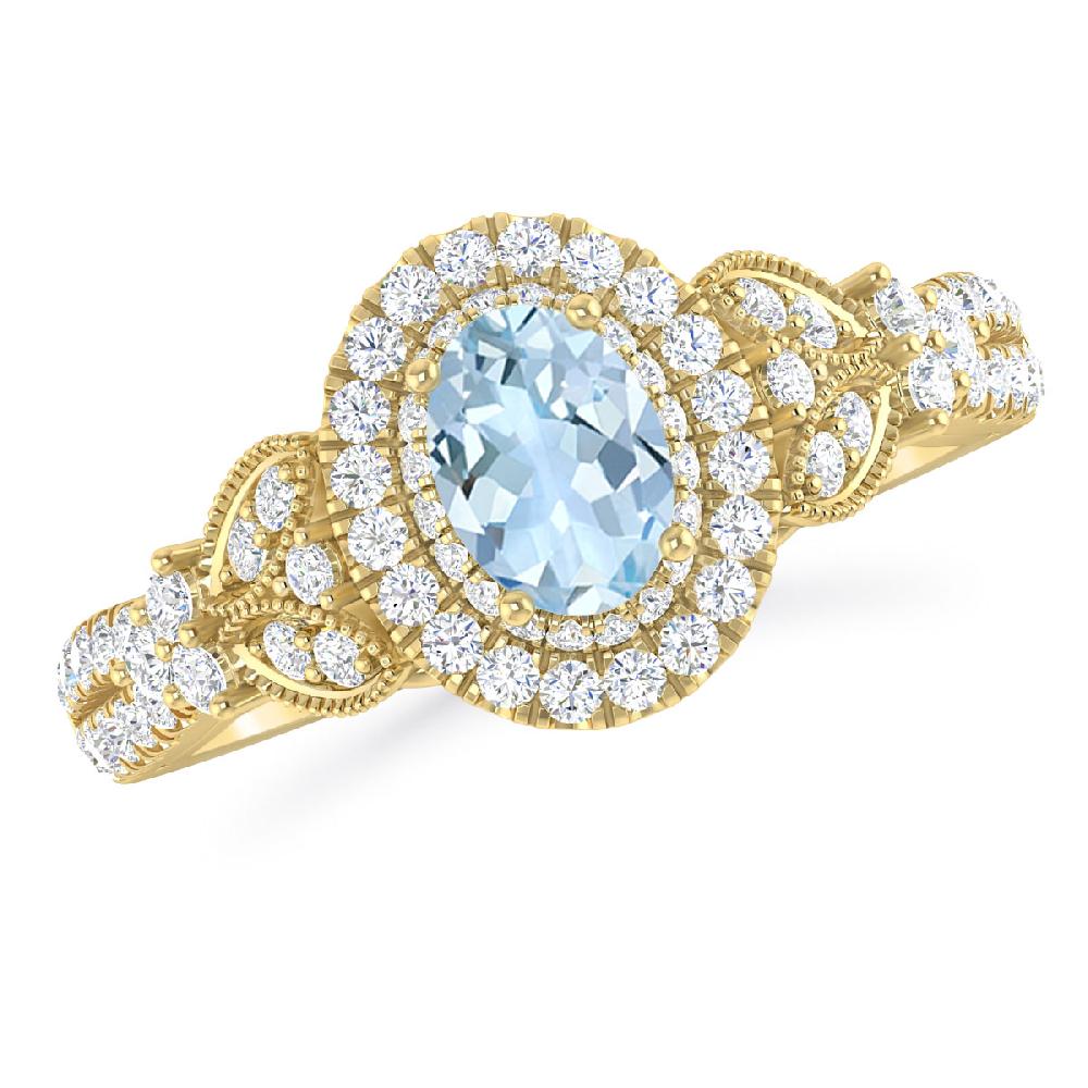 Yellow Gold - Aquamarine