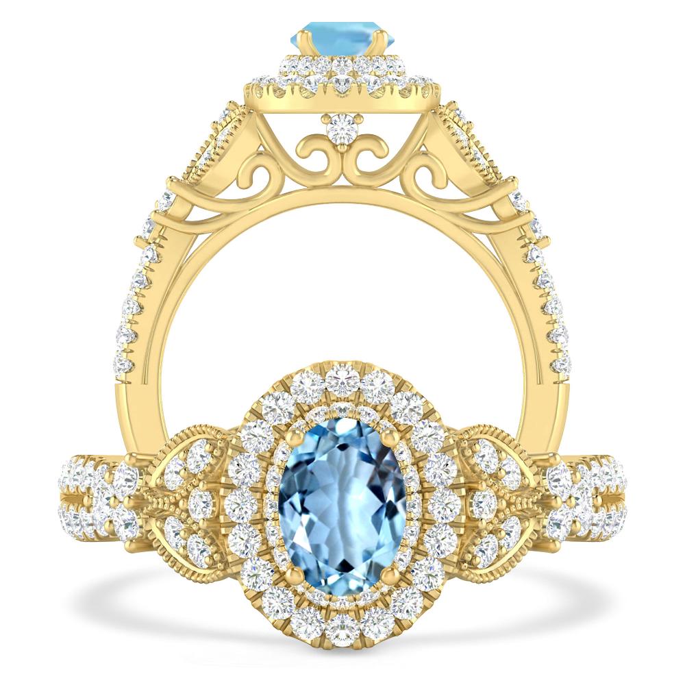 Yellow Gold - Aquamarine