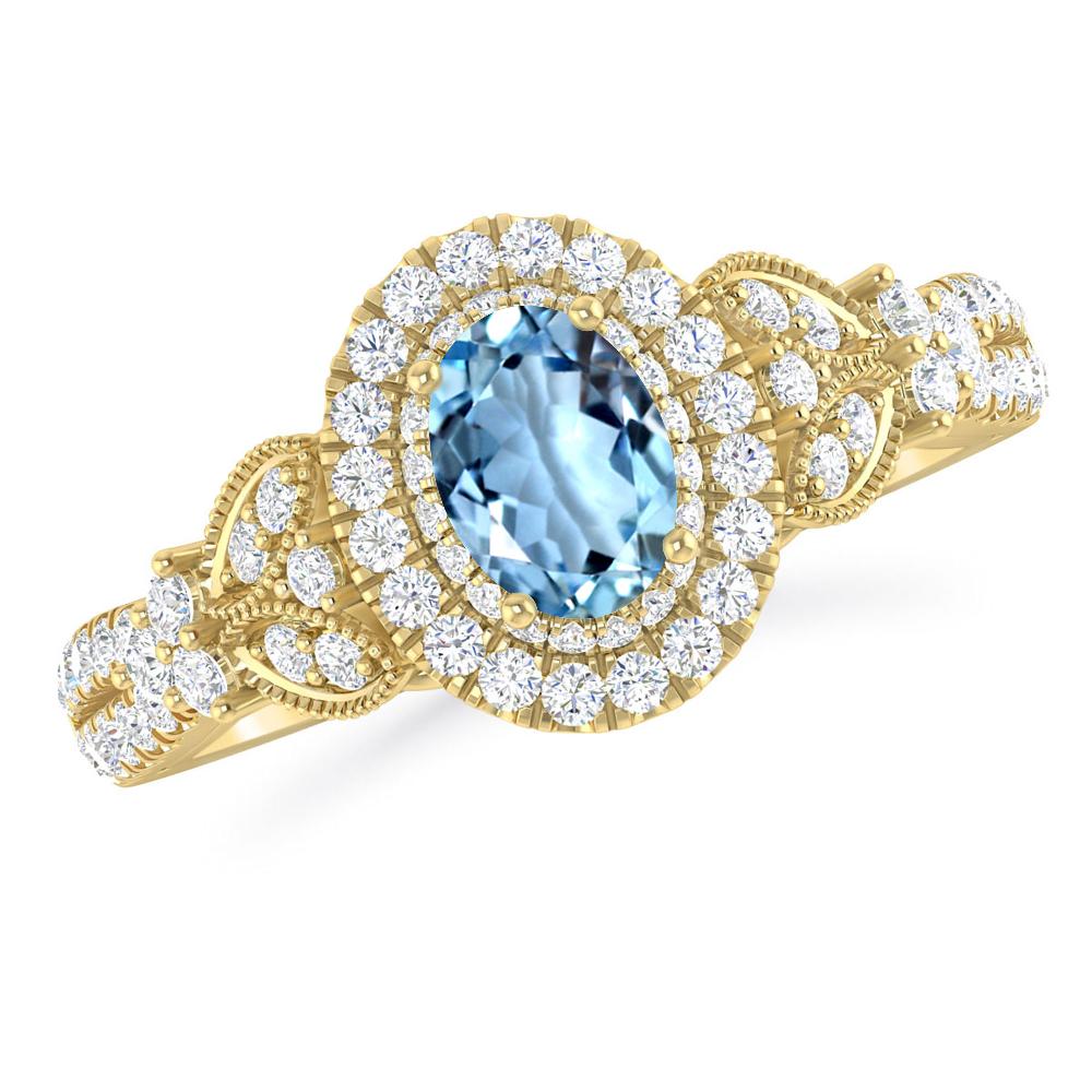 Yellow Gold - Aquamarine