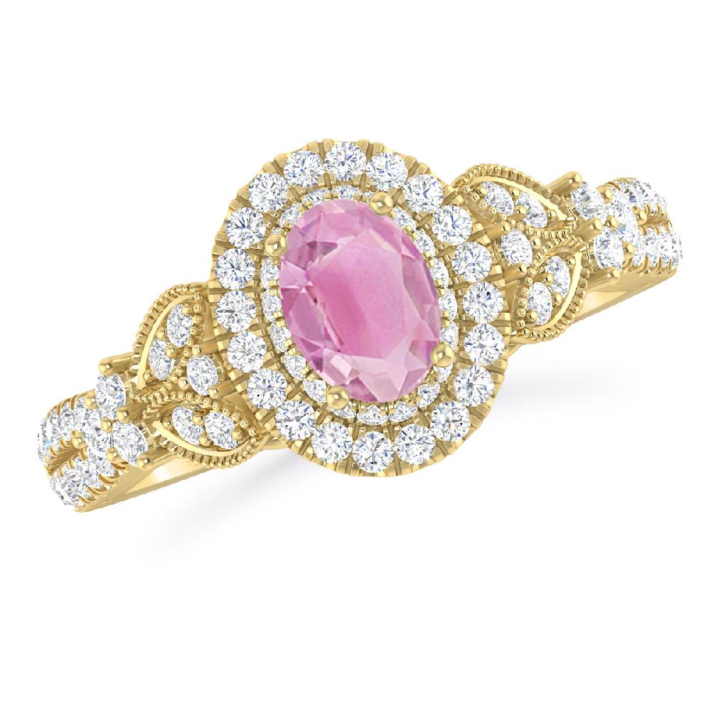 Yellow Gold - Pink Tourmaline