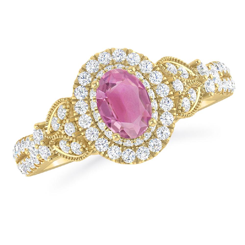 Yellow Gold - Pink Tourmaline