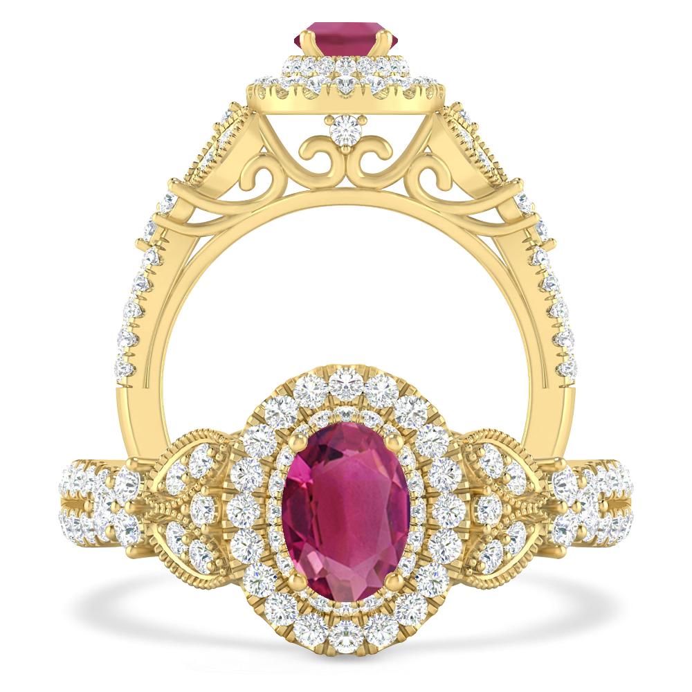 Yellow Gold - Pink Tourmaline