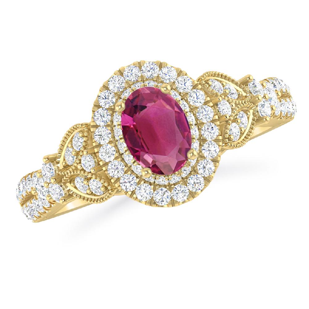 Yellow Gold - Pink Tourmaline