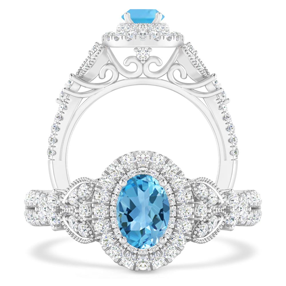 White Gold - Blue Topaz