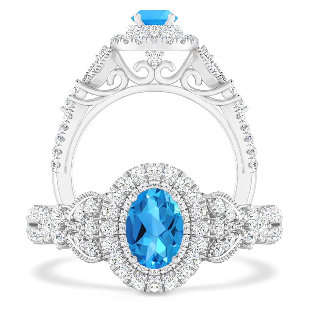 White Gold - Blue Topaz