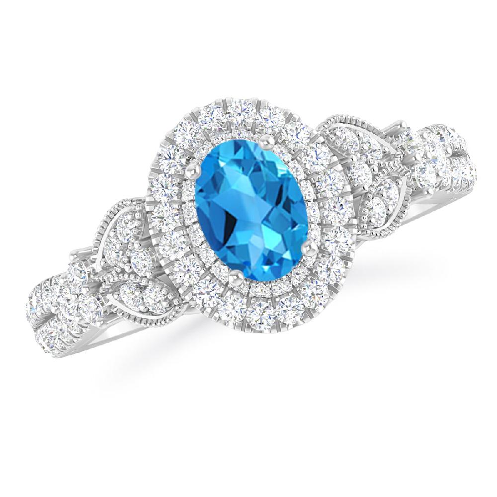 White Gold - Blue Topaz