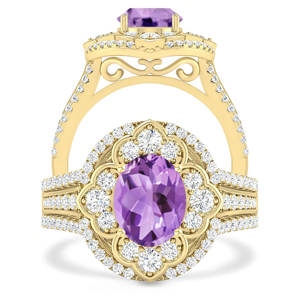 Yellow Gold - Amethyst