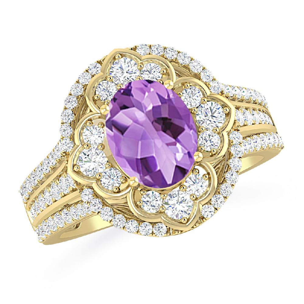 Yellow Gold - Amethyst