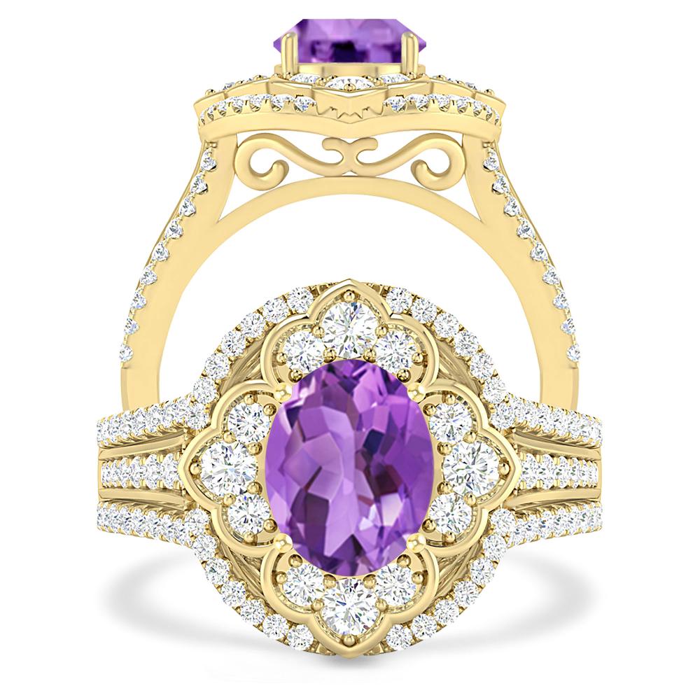 Yellow Gold - Amethyst