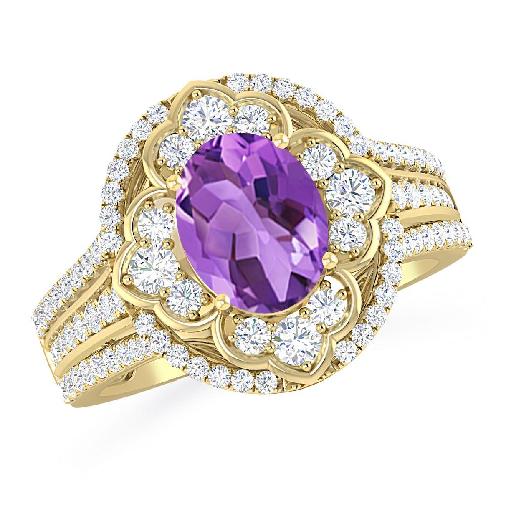 Yellow Gold - Amethyst