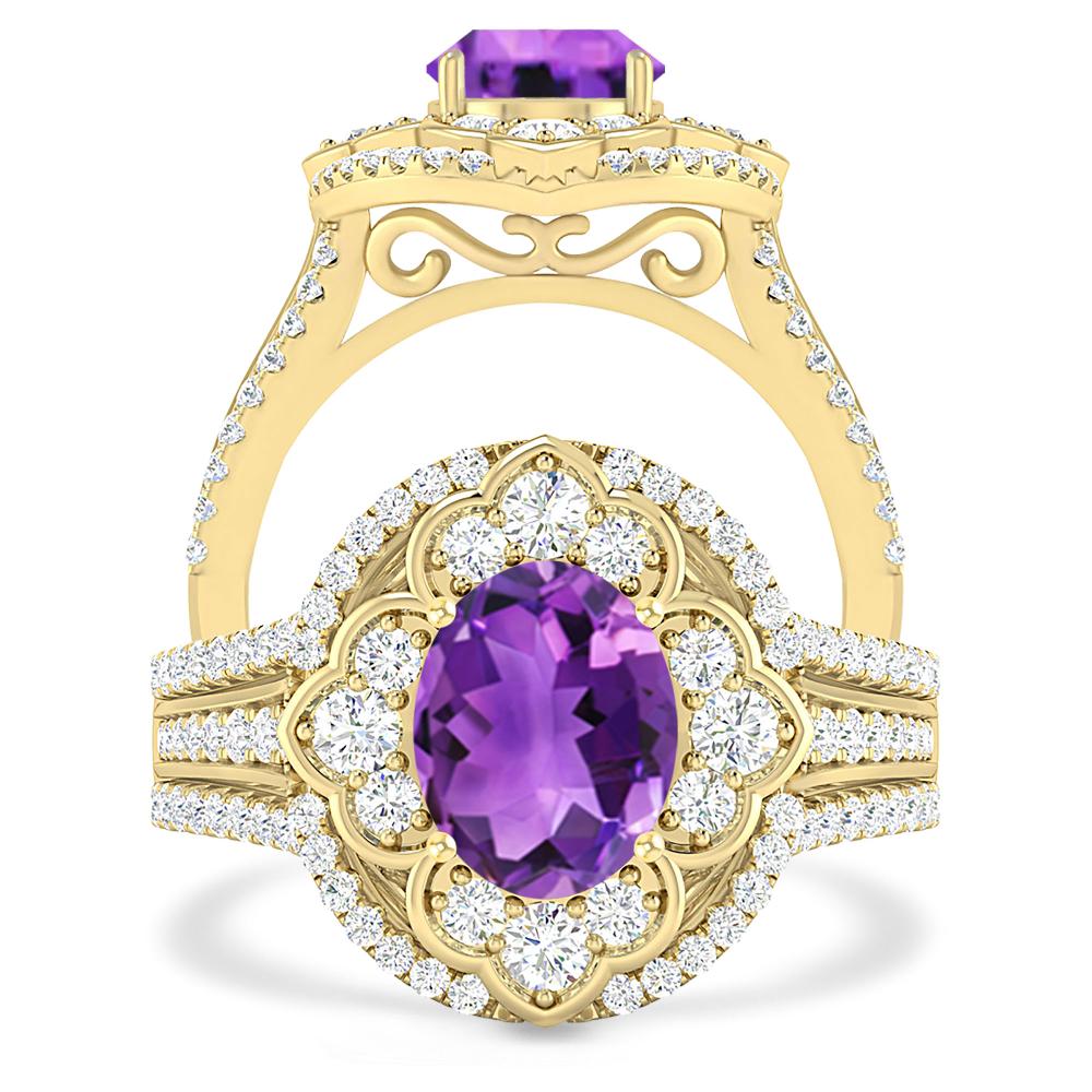 Yellow Gold - Amethyst