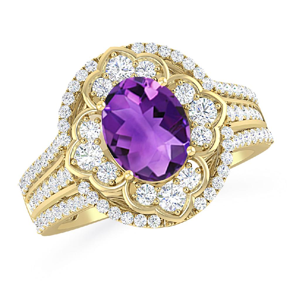 Yellow Gold - Amethyst