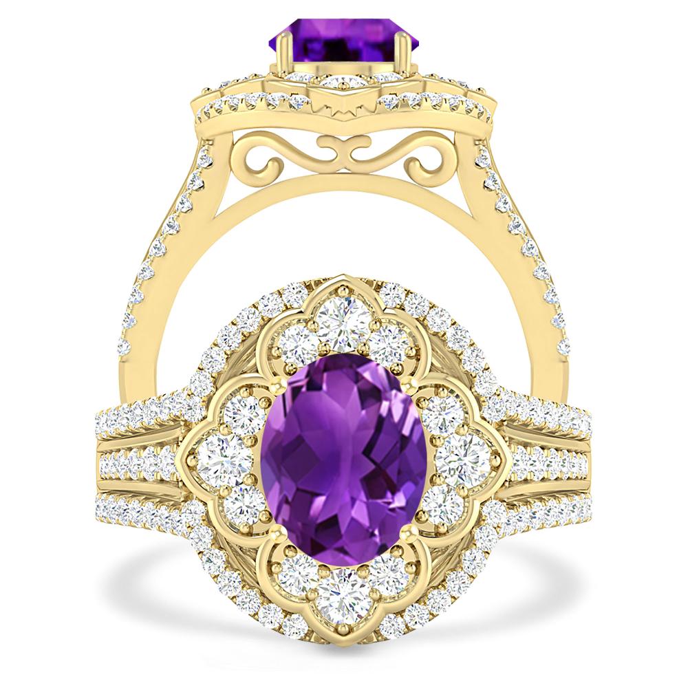 Yellow Gold - Amethyst