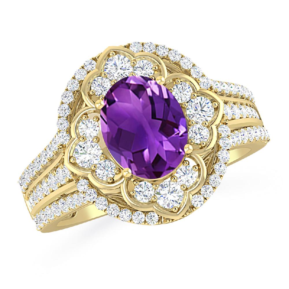 Yellow Gold - Amethyst