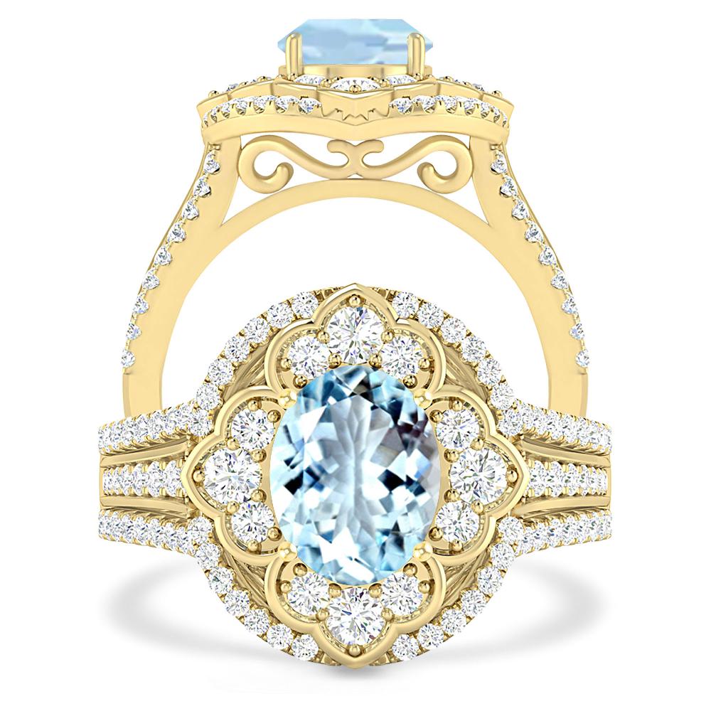 Yellow Gold - Aquamarine