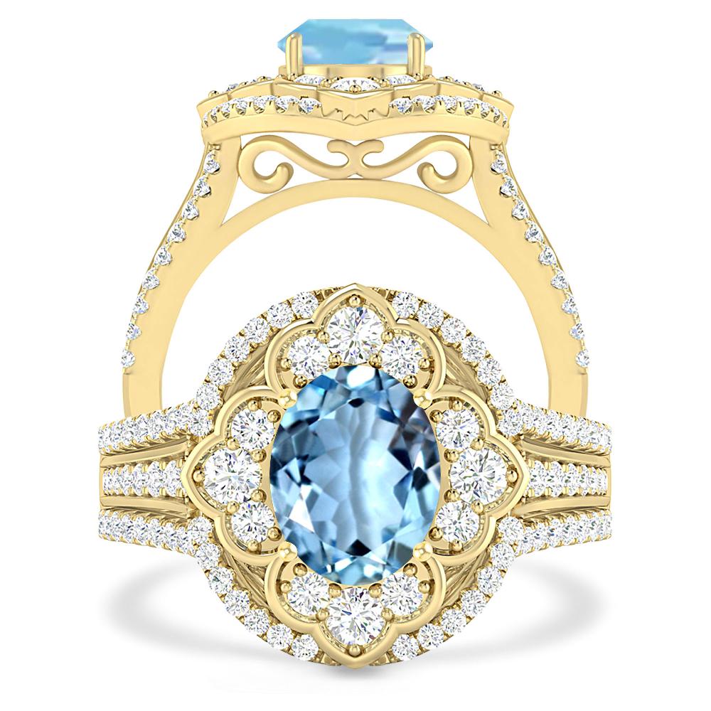 Yellow Gold - Aquamarine