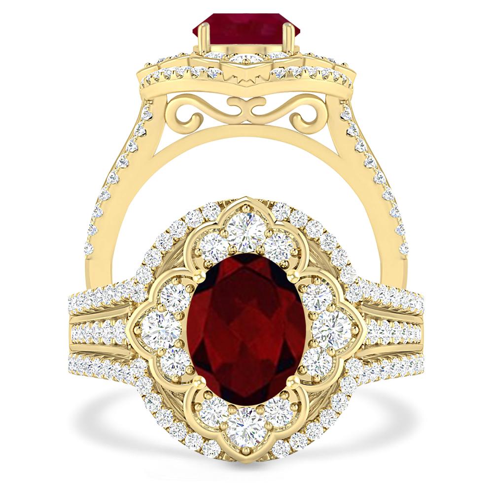 Yellow Gold - Garnet