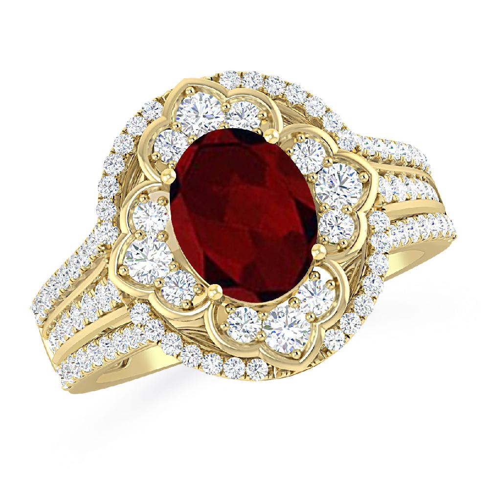 Yellow Gold - Garnet