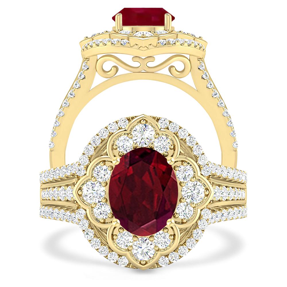 Yellow Gold - Garnet