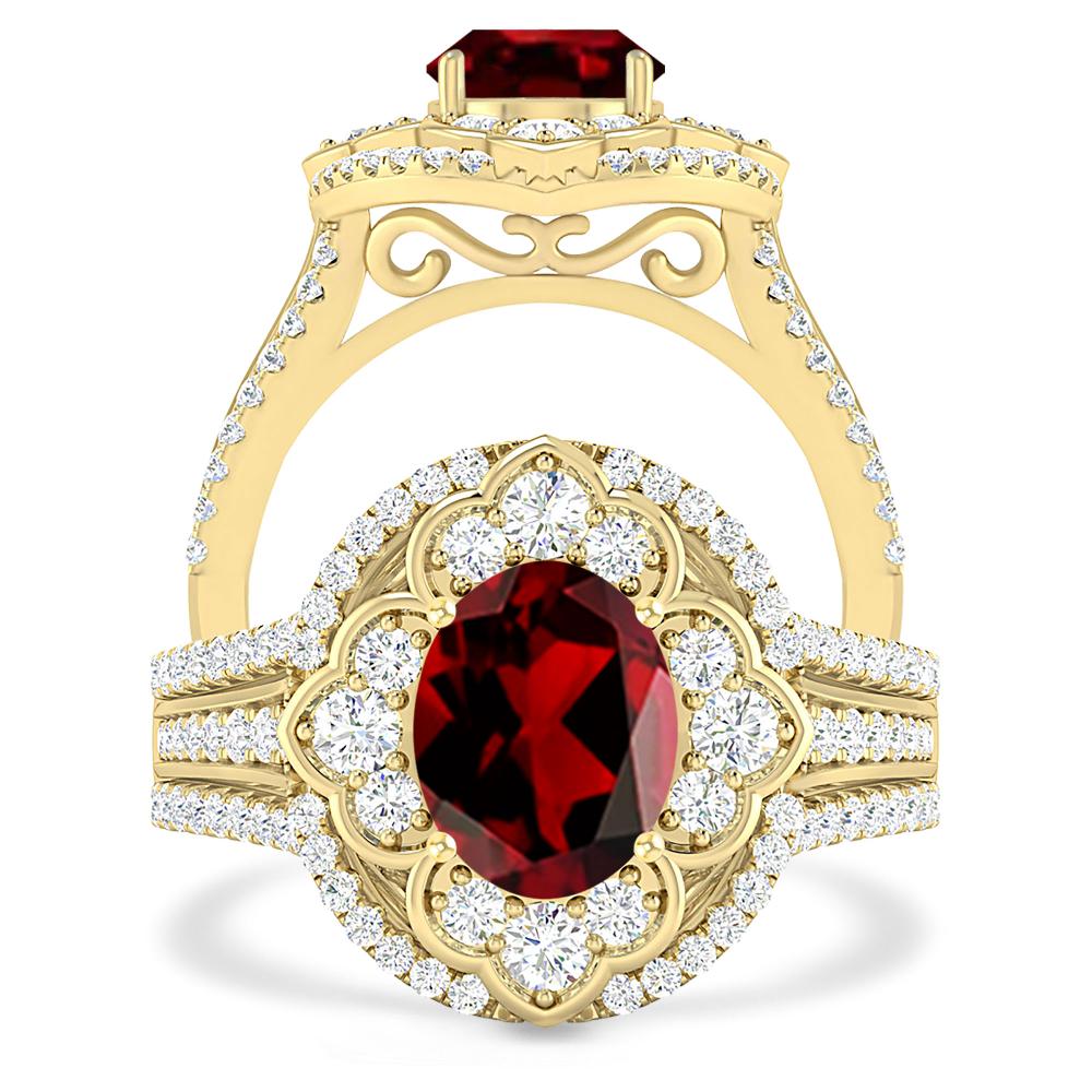 Yellow Gold - Garnet