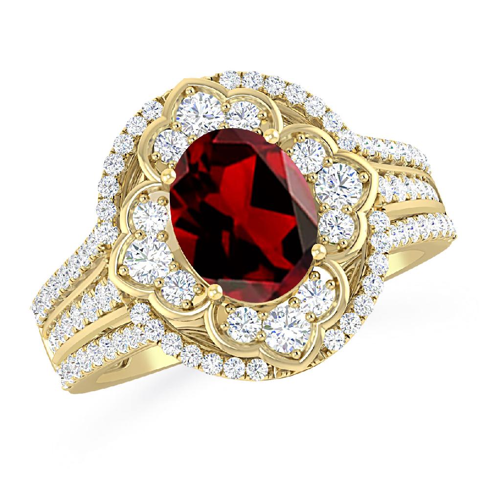 Yellow Gold - Garnet