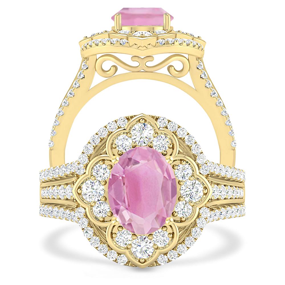 Yellow Gold - Pink Tourmaline