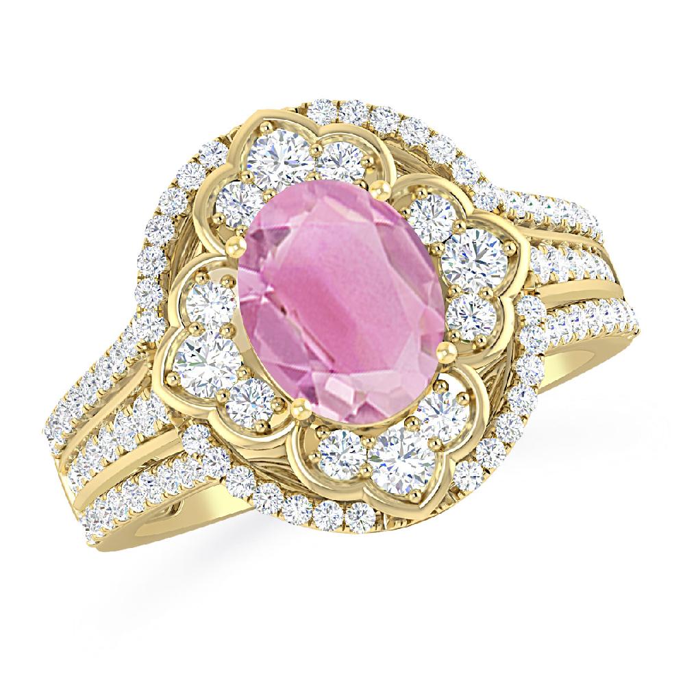 Yellow Gold - Pink Tourmaline