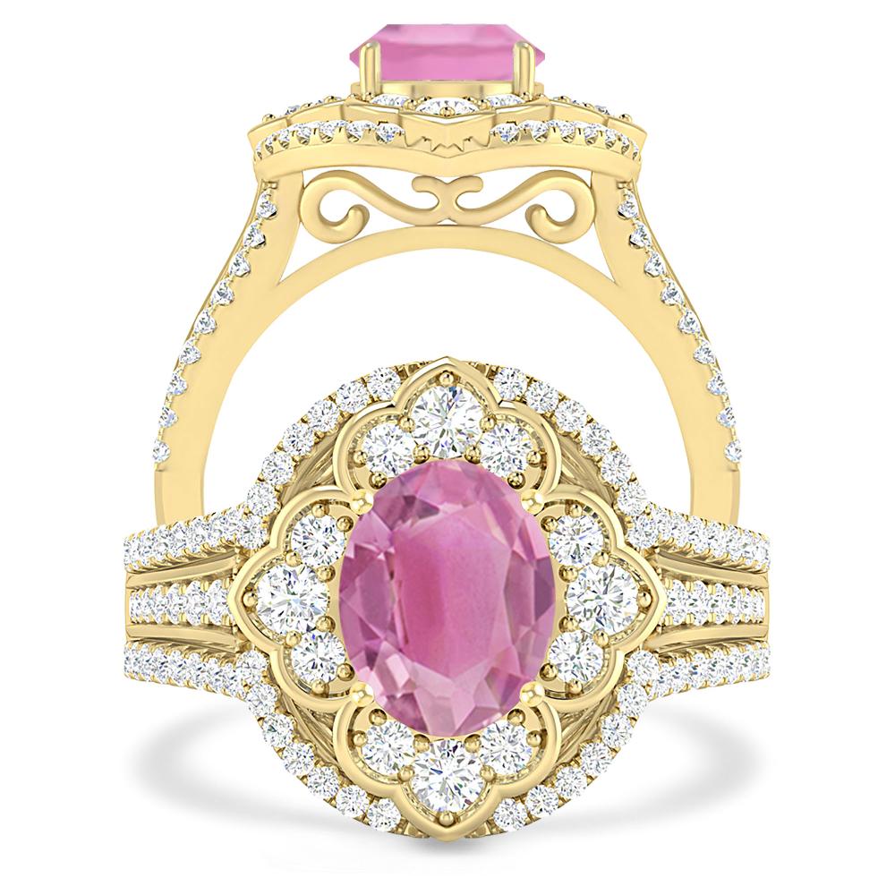 Yellow Gold - Pink Tourmaline