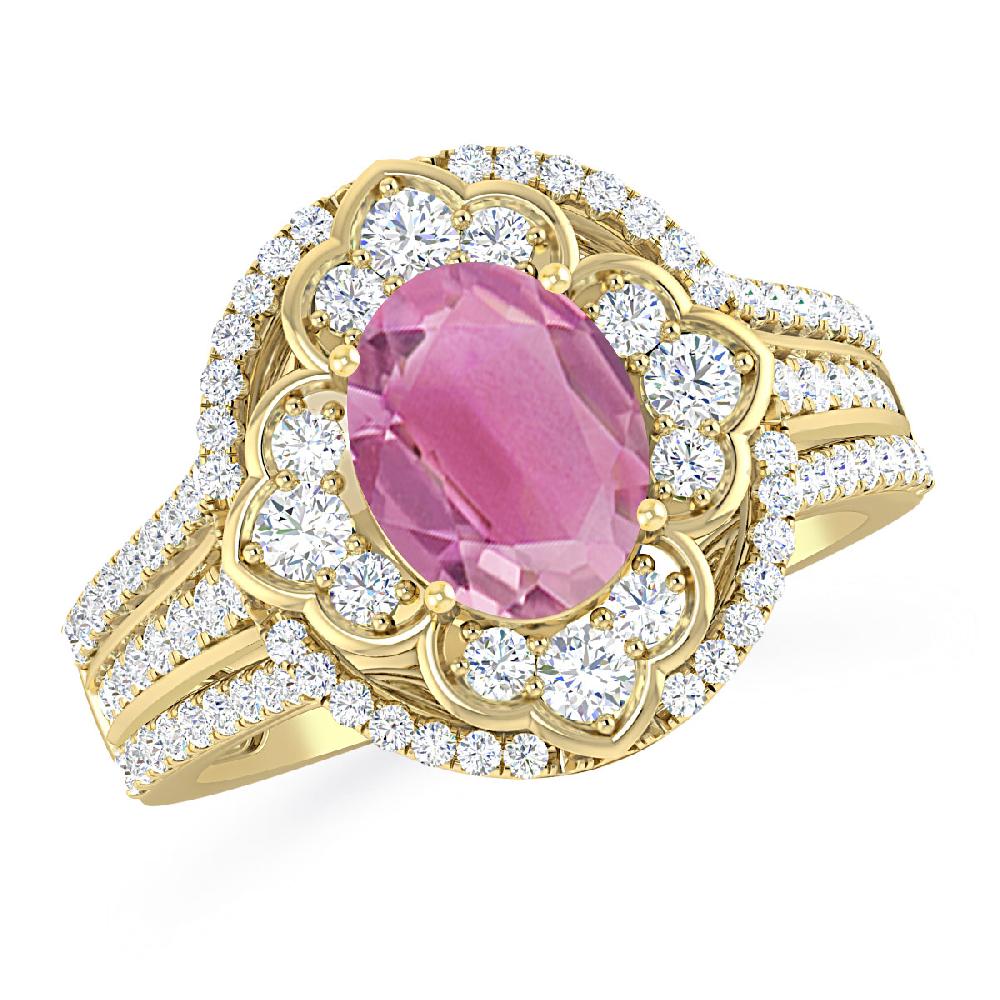 Yellow Gold - Pink Tourmaline