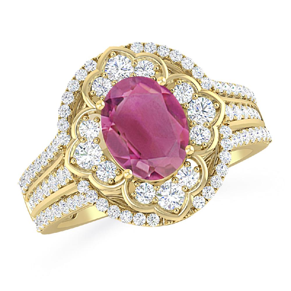 Yellow Gold - Pink Tourmaline