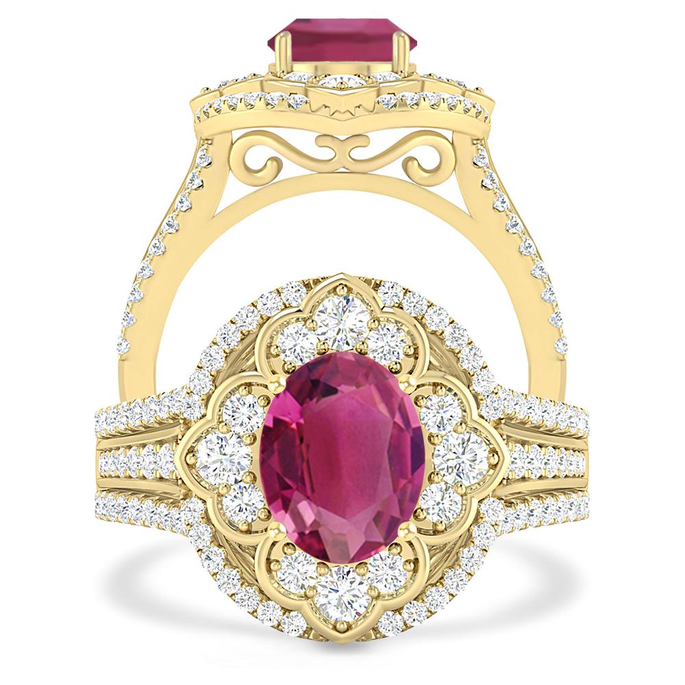 Yellow Gold - Pink Tourmaline