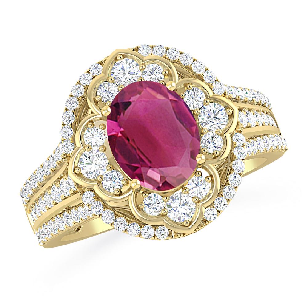 Yellow Gold - Pink Tourmaline