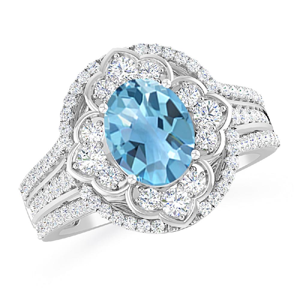 White Gold - Blue Topaz