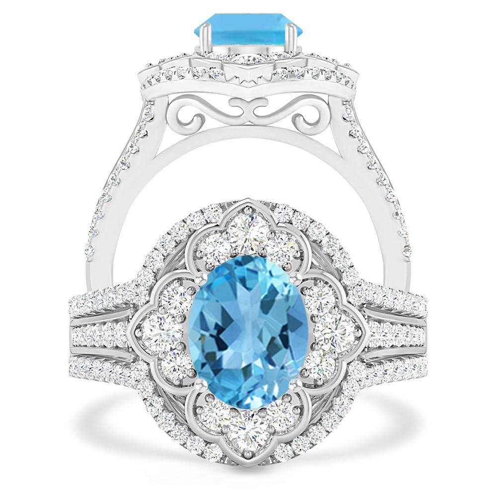 White Gold - Blue Topaz