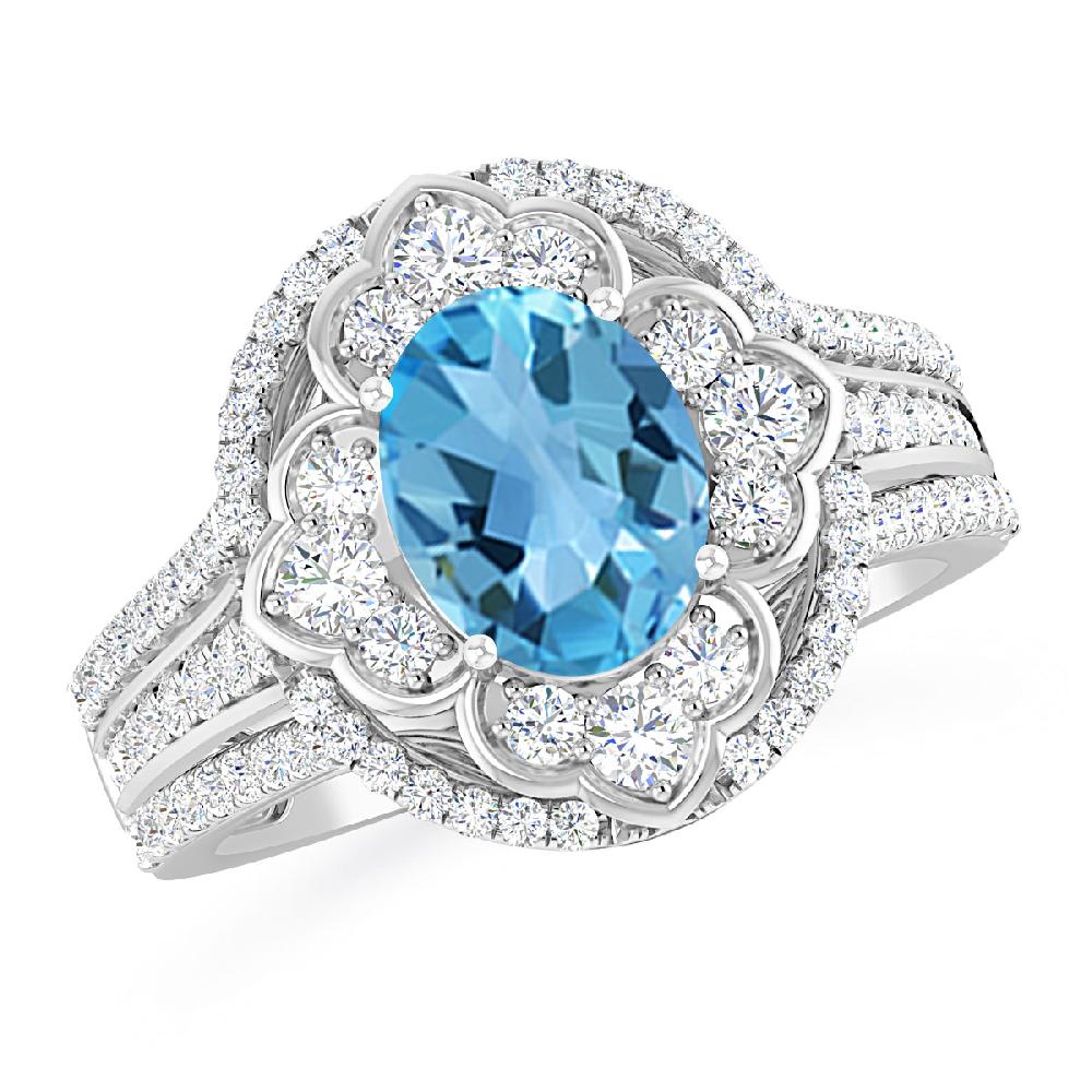 White Gold - Blue Topaz