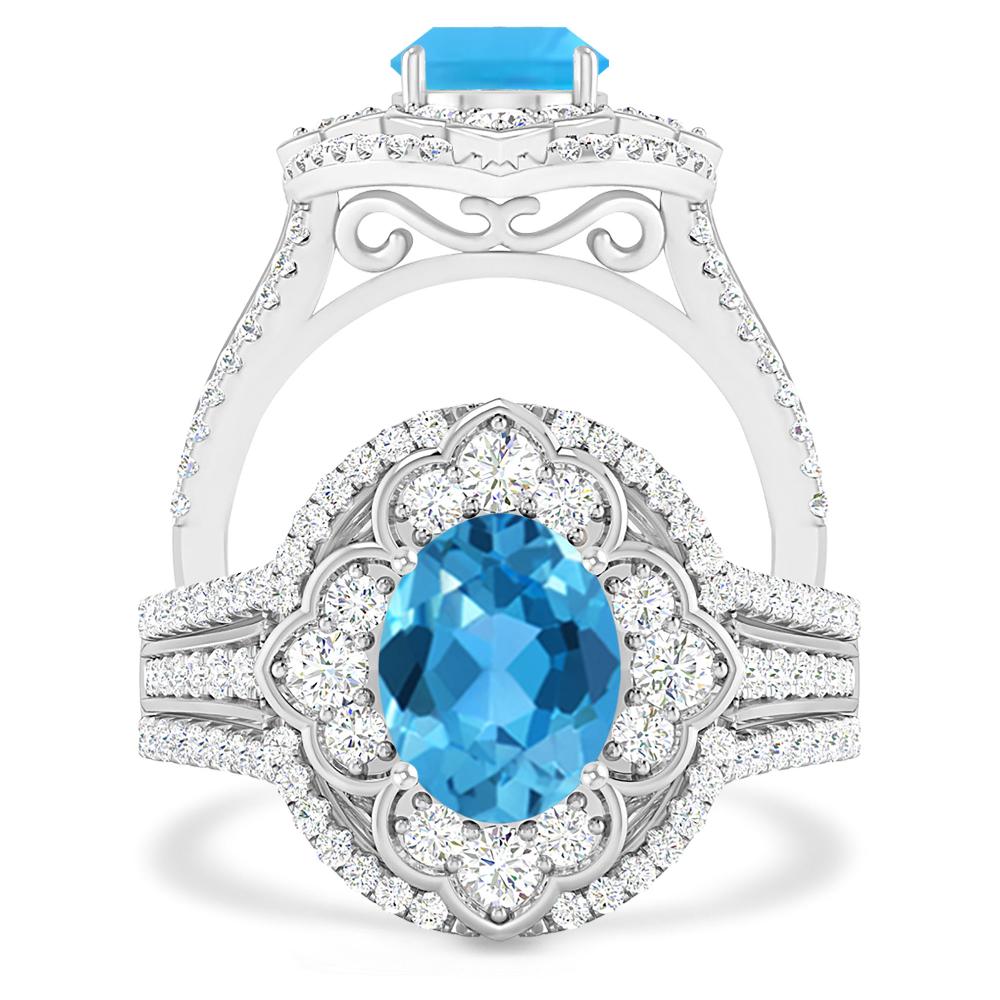 White Gold - Blue Topaz