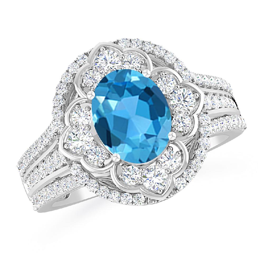 White Gold - Blue Topaz