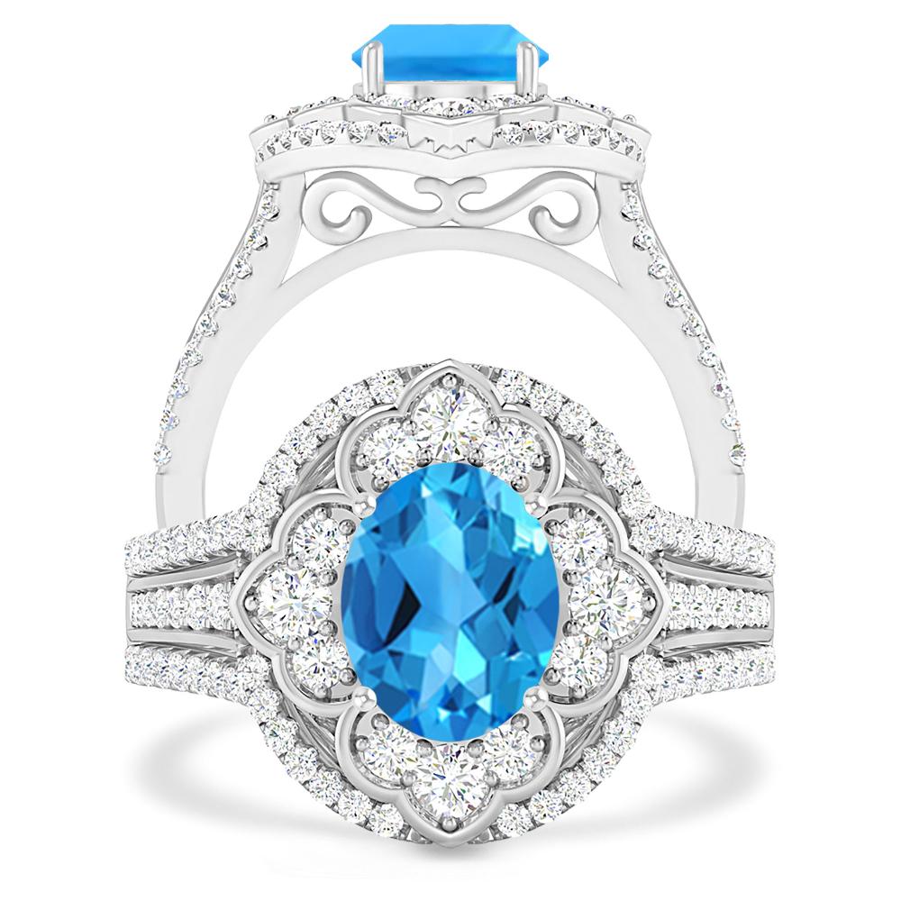 White Gold - Blue Topaz