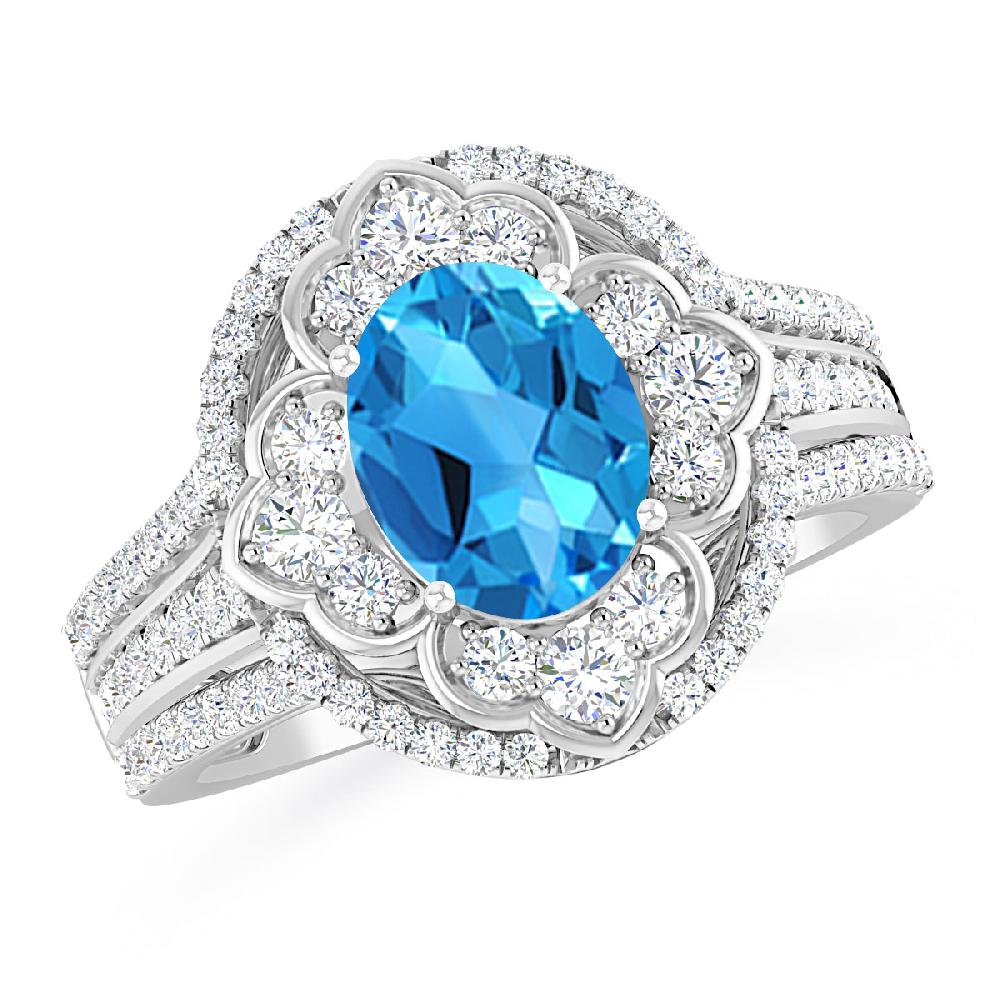 White Gold - Blue Topaz