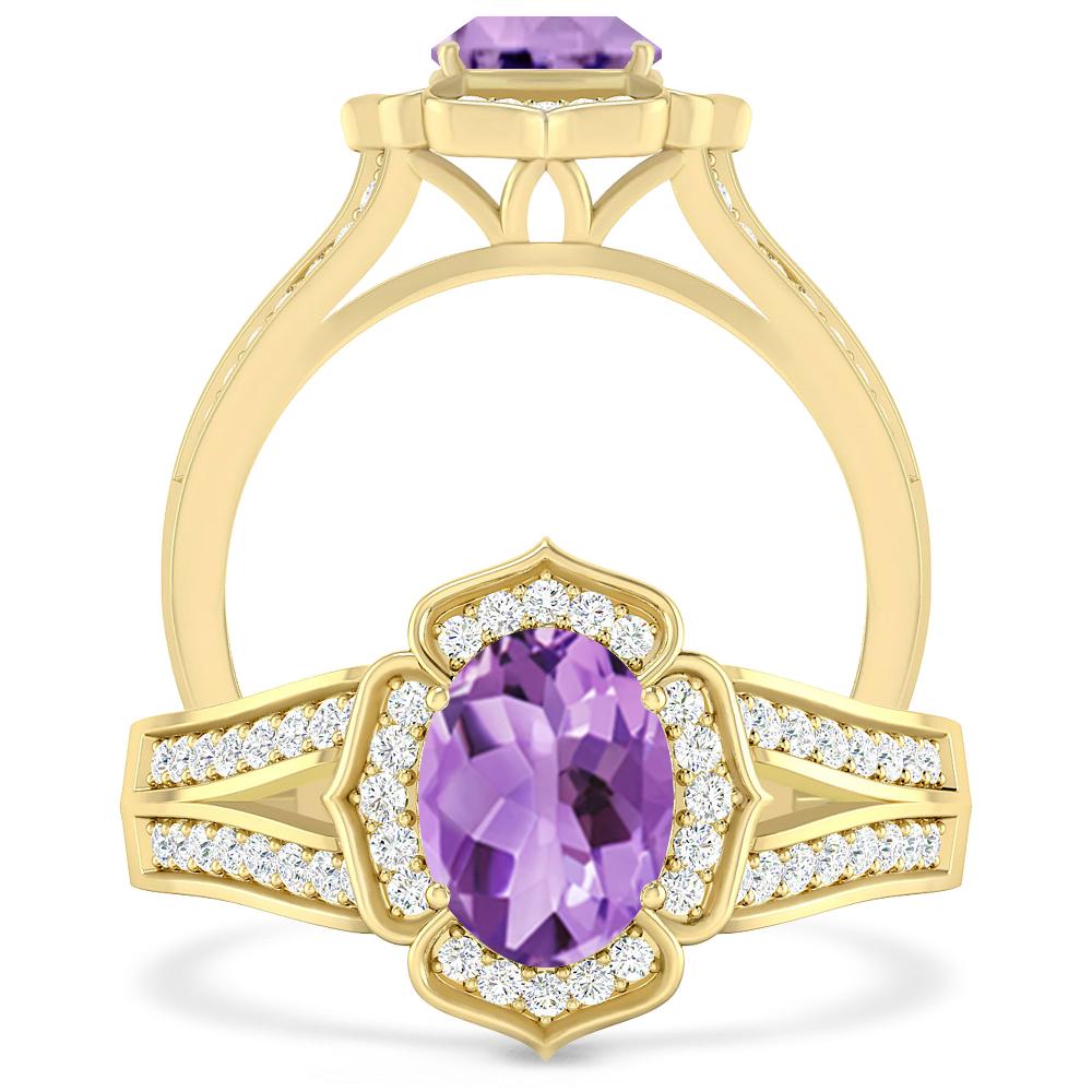 Yellow Gold - Amethyst